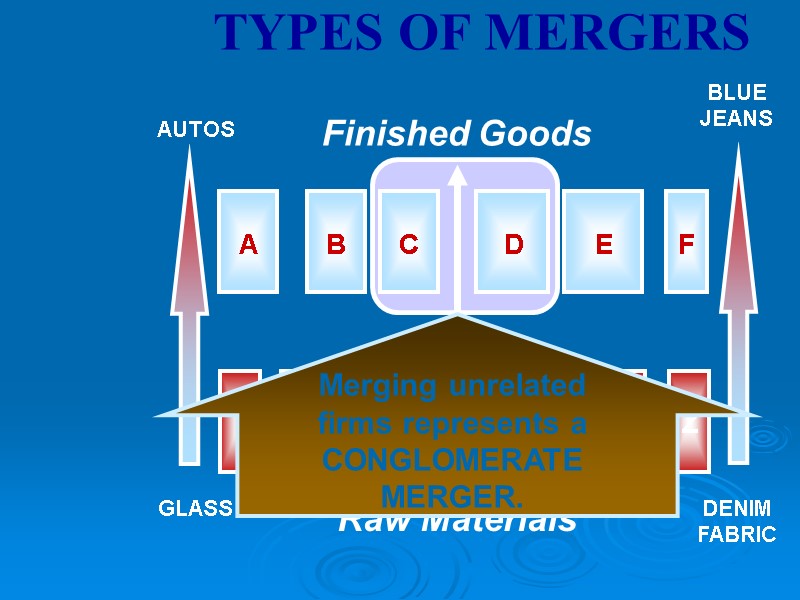 Raw Materials Finished Goods TYPES OF MERGERS AUTOS GLASS BLUE JEANS DENIM FABRIC